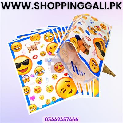 Emoji Goody Bags - 10 x 6 Inch - Gift Bags - Emoji Theme - Yellow - Unisex - Pack Of 10