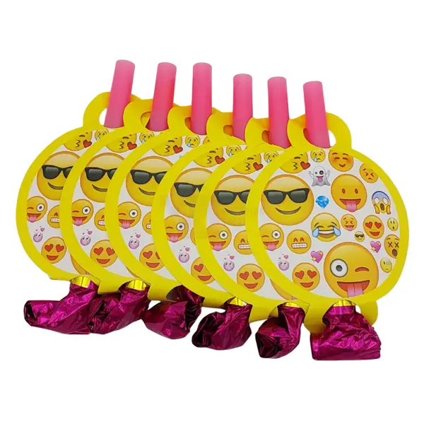 Emoji - Whistles - Yellow - Unisex - Pack Of 6 Whistles