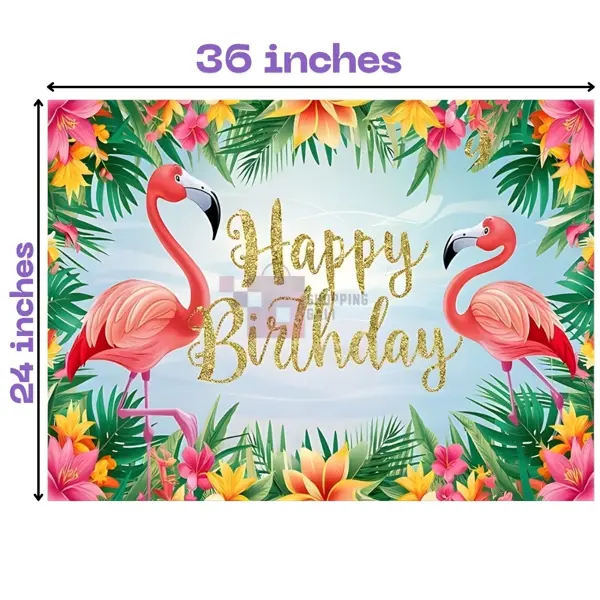 Flamingo Banner - 36 Inch By 24 Inch - Birthday Banner - Flamingo Themed Party - Multicolors - Girls - Pack Of 1