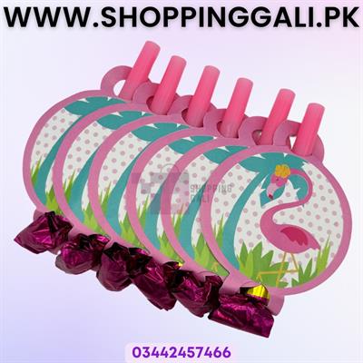 FLAMINGO THEME WHISTLES - PACK OF 8 WHISTLES - FLAMINGO WHISTLES