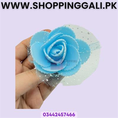 Foamic Flowers Blue - Glitter Artificial Rose Flowers - Unisex - Pack Of 25
