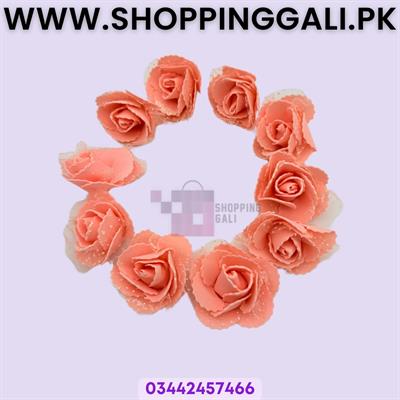 Foamic Flowers Peach - Glitter Artificial Rose Flowers - Unisex - Pack Of 25