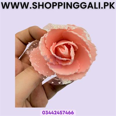 Foamic Flowers Peach - Glitter Artificial Rose Flowers - Unisex - Pack Of 25