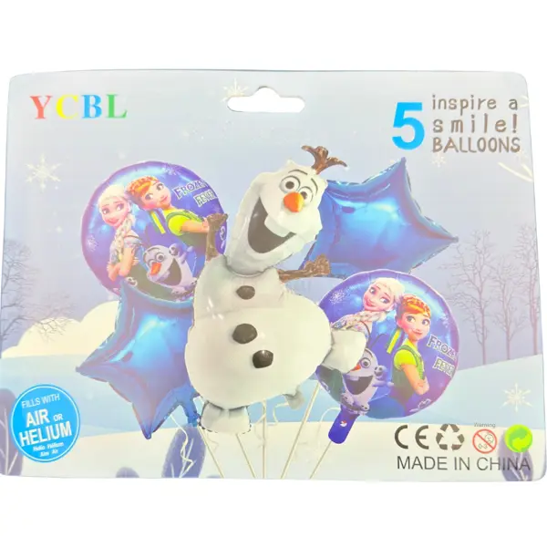 FROZEN FOIL BALLOON SET SNOW MAN ( PACK OF 5 FOIL BALLOONS )