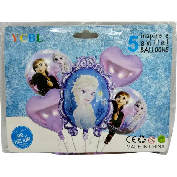 FROZEN FOIL BALLOON SET PURPLE HEARTS ( PACK OF 5 FOIL BALLOONS )