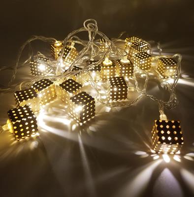 GOLDEN CUBE STRING FAIRY LIGHT ( PLUG IN GOLDEN FAIRY LIGHT )