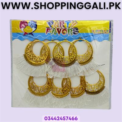 Elegant Golden & White Latkan - Perfect for Kameez Decoration - Pack of 9