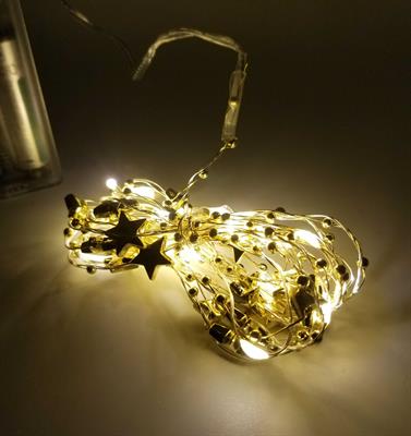 GOLDEN COLOR STARS BATTERY OPERATED SEED FAIRY LIGHT