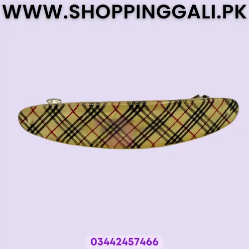 Hair Clip Hair Accessory Plaid Beige Women's Pack Of 1