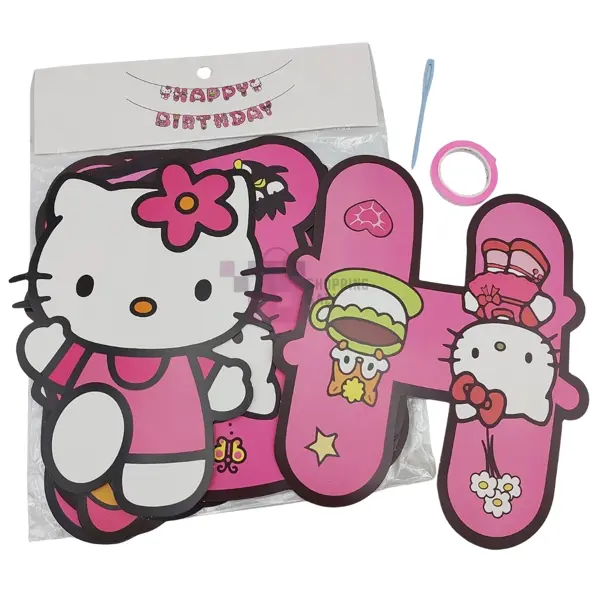 Hello Kitty Happy Birthday Word Banner - 60 inch - Pink - Girls - Pack Of 1