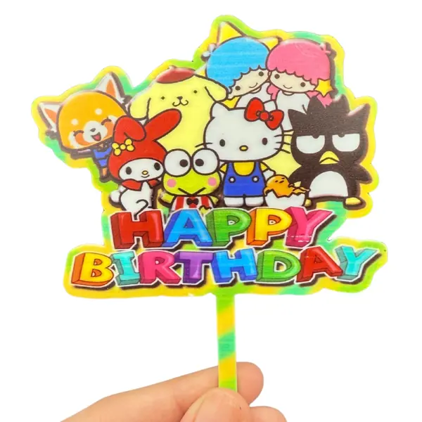 Hello Kitty Cake Topper - Acrylic Cake Toppers - Pink - Girls - Pack Of 1