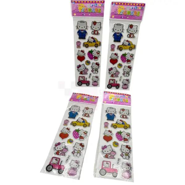 Hello Kitty Stickers - Plastic - Multicolor - Girls - Pack Of 4