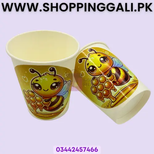 Honeybee Paper Cups - 200 ml - Honeybee Theme - Yellow - Girls - Pack Of 10