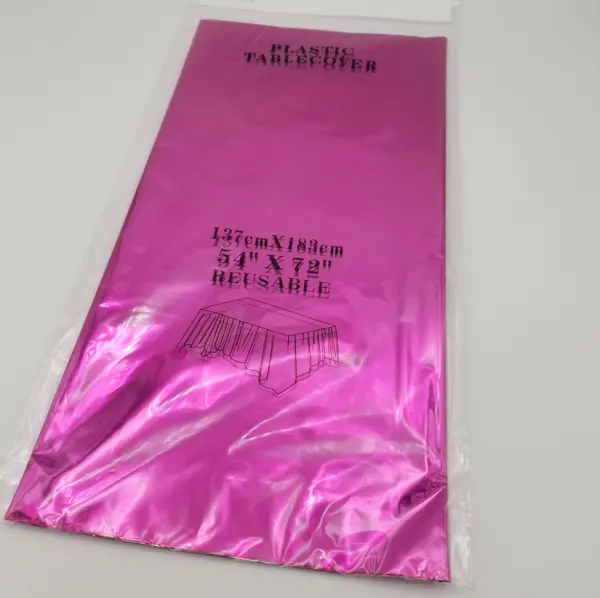 HOTPINK COLOR SHINNY TABLE COVER ( 137 CM X 183 CM )