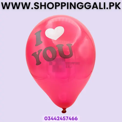 I Love You Latex Balloon - 12 Inch - Party Supply - Balloon Decoration Item - Pink Red - Pack Of 23