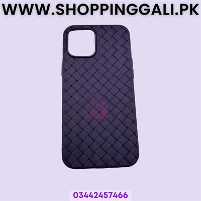 12 Pro Max Back Cover - Designer Woven Purple - Unisex - Pack Of 1