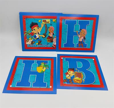 JAKE AND THE NEVERLAND PIRATES HAPPY BIRTHDAY BANNER WITH RIBBON LACE