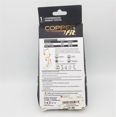 COPPER FIT ENERGY COMPRESSION SOCKS - REDUCE SWELLING - INCREASE CIRCULATION - REDUCE FATIGUE
