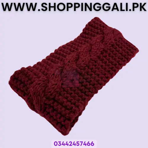 Wool Headband - Flower Design Hair Accessory - Maroon - Women's - Pack Of 1