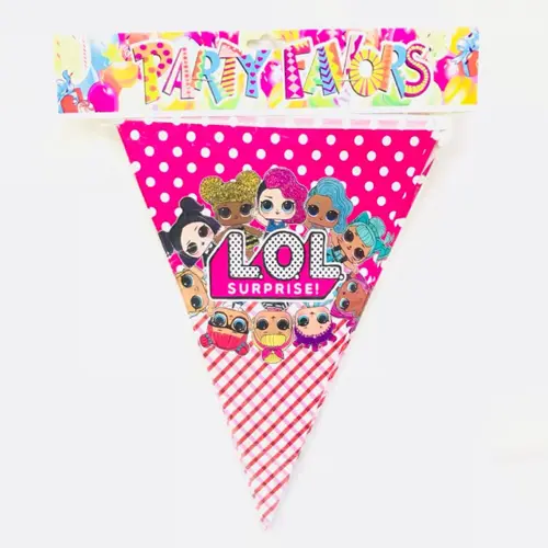 LOL SURPRISE PARTY FLAGS BANNER ( PACK OF 10 BUNTINGS )