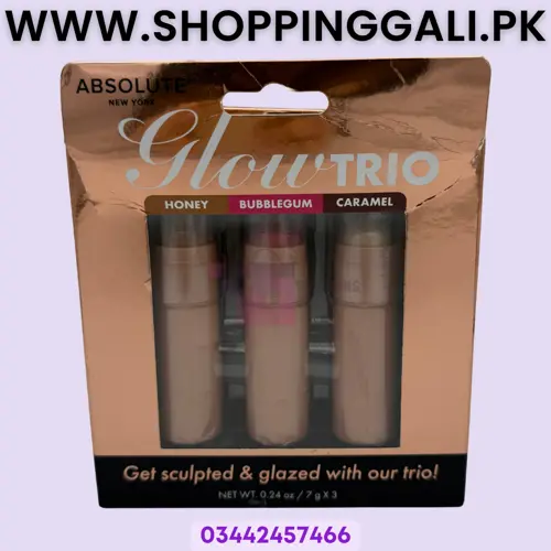 Glow Trio Blush Highlighter Bronzer - Cosmetic - Honey Bubblegum Caramel - Pack Of 3 Sticks