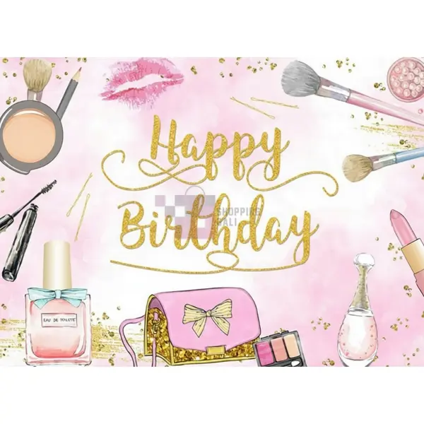 Makeup Banner - 36 Inch By 24 Inch - Birthday Banner - Makeup Themed Party - Pink - Girls - Pack Of 1