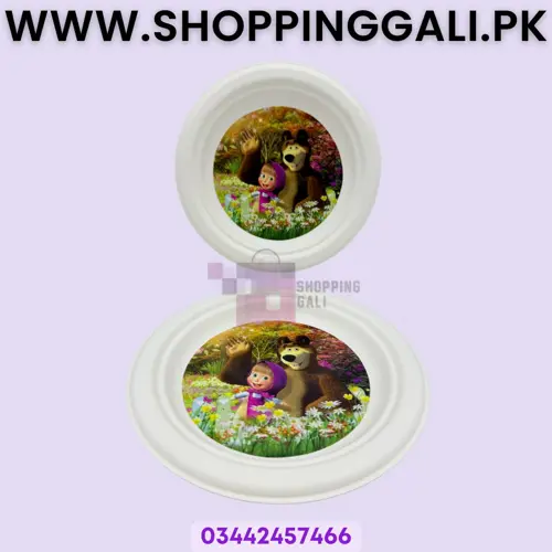 Masha And The Bear Paper Plates - 7 inch - Paper Plates - Masha And The Bear Theme - Multicolors - Girls - Pack Of 10