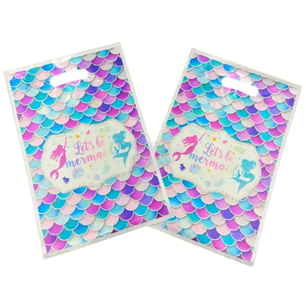 Mermaid Goody Bags - 10 Inch x 6.5 Inch - Gift Bags - Multicolor - Girls - Pack Of 10