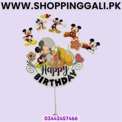 Mickey Mouse Theme Cake Toppers - Cake Toppers - Pink Colors - Girls Theme - Pack Of 6 Cake Toppers