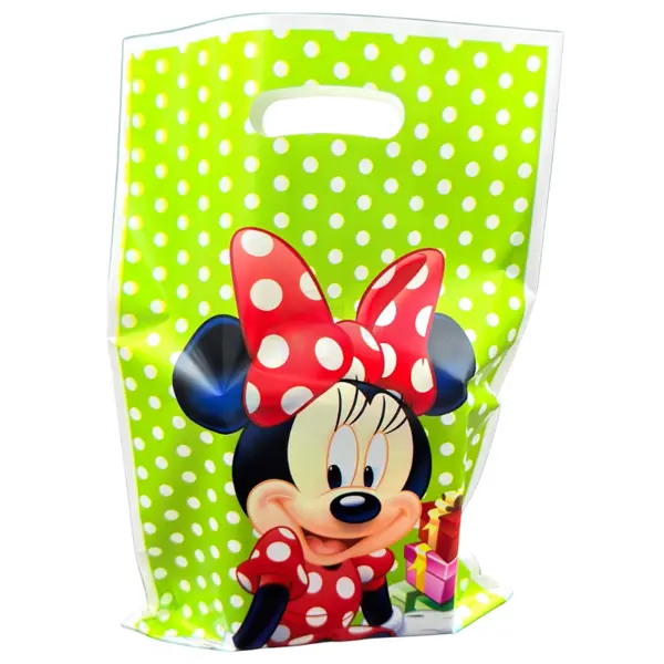 Minnie Mouse Goody Bags - 10 x 6 Inch - Gift Bags - Minnie Mouse Theme - Green - Girls - Pack Of 10