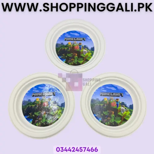 Minecraft Paper Plates - 7 inch - Paper Plates - Minecraft Theme - Multicolors - Unisex - Pack Of 10