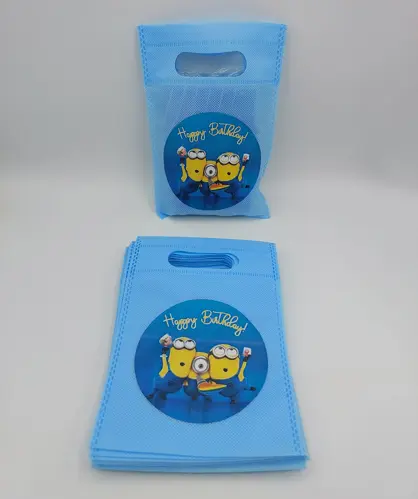 Minions Goody Bags - 8 x 6 Inch - Gift Bags - Minions Theme - Blue - Unisex - Pack Of 10