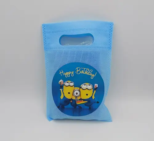 Minions Goody Bags - 8 x 6 Inch - Gift Bags - Minions Theme - Blue - Unisex - Pack Of 10