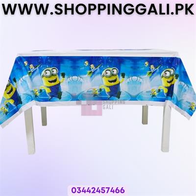 Minions Theme Table Cover - 108 cm By 180 cm - Table Cover - Blue Color - Unisex Theme
