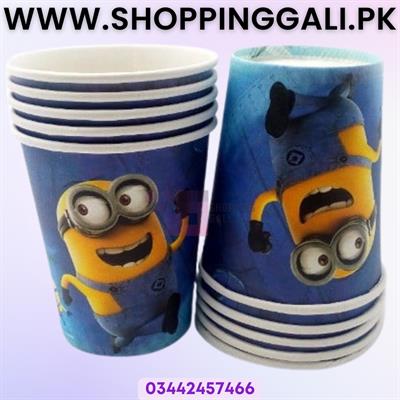 Minions Theme Paper Cups - Paper Cups - Blue Color - Pack Of 10