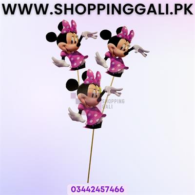 MINNIE MOUSE THEME CAKE TOPPERS - PACK OF 3 CAKE TOPPERS -  MINNIE MOUSE CAKE TOPPERS