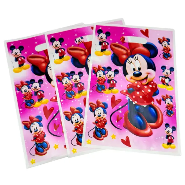 Minnie Mouse Goody Bags - 10 x 6 Inch - Gift Bags - Minnie Mouse Theme - Hotpink - Girls - Pack Of 10