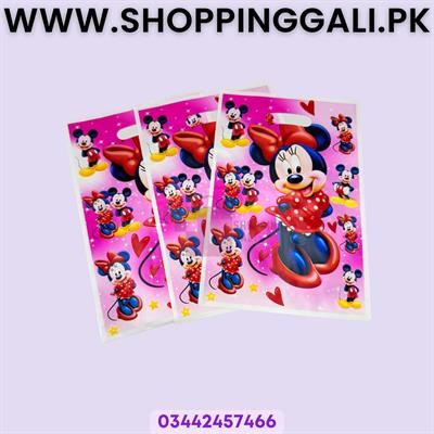 Minnie Mouse Goody Bags - 10 x 6 Inch - Gift Bags - Minnie Mouse Theme - Hotpink - Girls - Pack Of 10