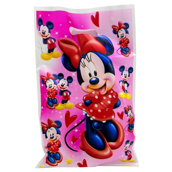 Minnie Mouse Goody Bags - 10 x 6 Inch - Gift Bags - Minnie Mouse Theme - Hotpink - Girls - Pack Of 10