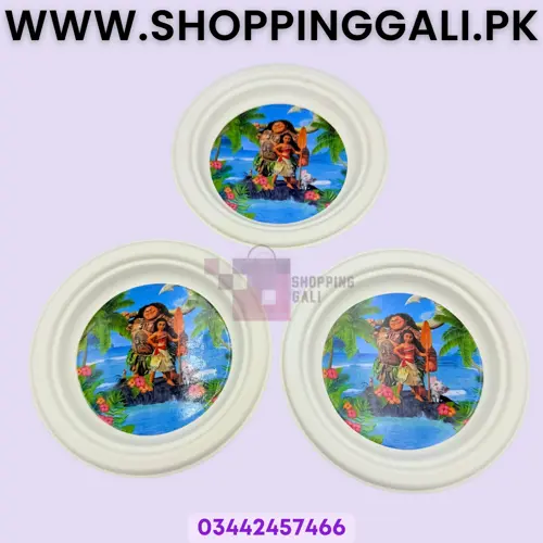 Moana Paper Plates - 7 inch - Paper Plates - Moana Theme - Blue - Girls - Pack Of 10