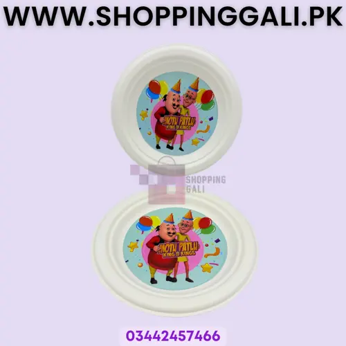 Motu Patlu Paper Plates - 7 inch - Paper Plates - Motu Patlu Theme - Multicolors - Unisex - Pack Of 10