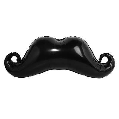 Moustache Foil Balloon - 16 x 11 inch - Black - Boys - Pack Of 1