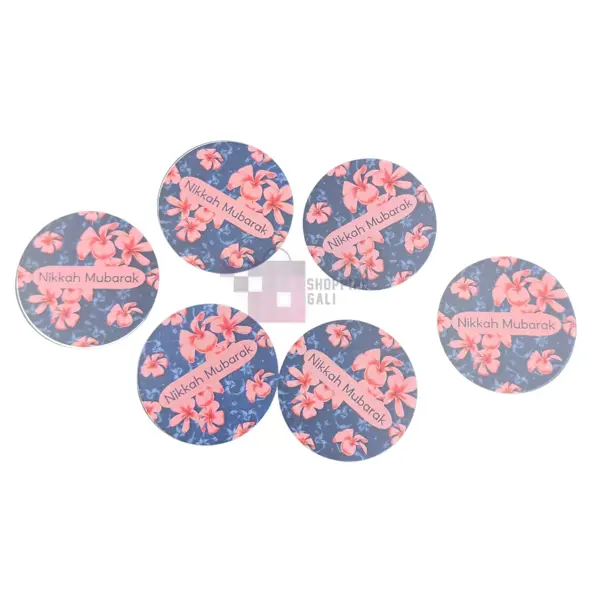Nikkah Mubarak Cutouts- 2.5 inch - Nikkah Mubarak Themed Party - Pink - Girls - Pack Of 12 Cutouts