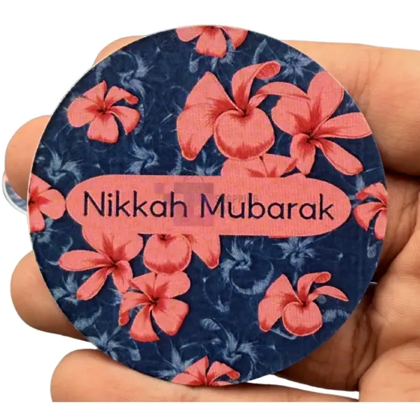 Nikkah Mubarak Cutouts- 2.5 inch - Nikkah Mubarak Themed Party - Pink - Girls - Pack Of 12 Cutouts