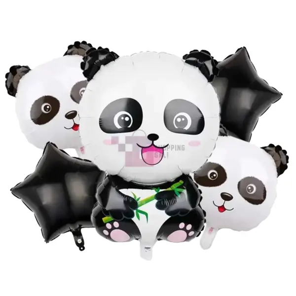 Panda Foil Balloon - 18 inch - Black and White - Unisex - Pack Of 5 Foil Balloons