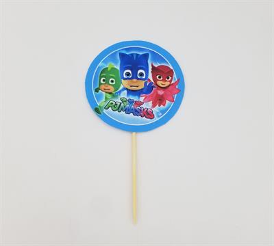 PJ MASKS THEME CUPCAKE TOPPER - PACK OF 10 CUPCAKE TOPPERS - PJ MASKS CUPCAKE TOPPERS