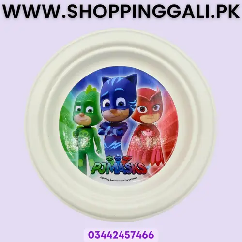 Pj Masks Paper Plates - 7 inch - Paper Plates - Pj Masks Theme - Multicolors - Unisex - Pack Of 10
