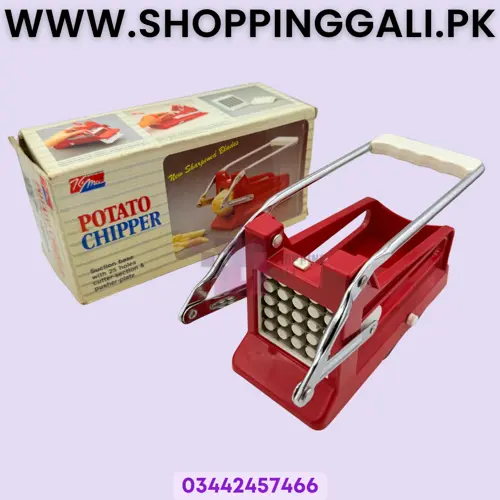 Potato Chipper - Kitchen Tool - Red - Pack Of 1