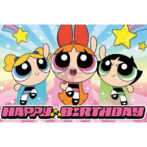 Power Puff Girls Banner - 36 Inch By 24 Inch - Birthday Banner - Power Puff Girls Themed Party - Multicolors - Girls - Pack Of 1