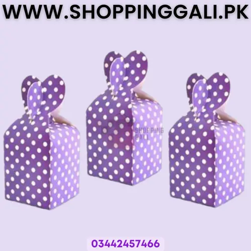 PURPLE POLKA DOT GOODY BOX PACK OF 10 PURPLE THEME PARTY FAVOR BOXES